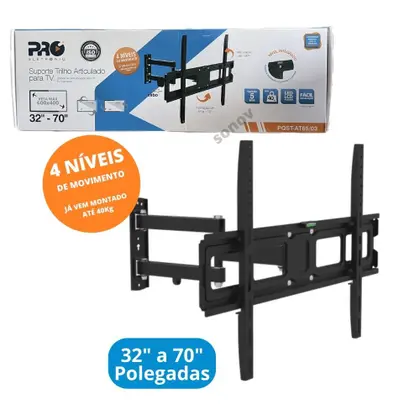 suporte trilho articulado para tv pqst-at65/03 proeletronic